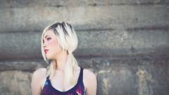 Woman distance white hair models cleavage HDR Photography devon 