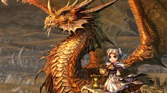 Woman Dragons ruins paintings world of warcraft artwork fantasy 