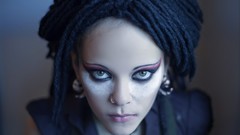 Woman dreadlocks nose ring