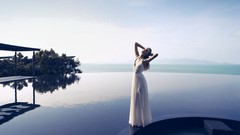 Woman dress blondes fashion photography infinity pools