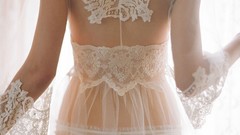 Woman dress brunettes models panties thong white panties Claire 