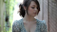 Woman dress earrings outdoors brunettes cleavage imogen dyer