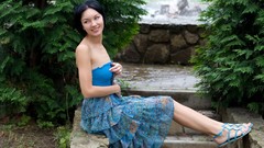 Woman dress faces brunettes loreen stairways