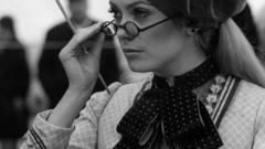 Woman dress glasses monochrome