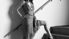 Woman dress Leonor Varela monochrome Actress legs brunettes 