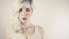 Woman dress lips white hair faces freckles devon jade portraits 