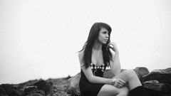 Woman dress monochrome brunettes Taylor McCutchan Breana Rich