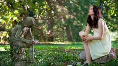 Woman dress sitting Actress brunettes mia wasikowska stoker 