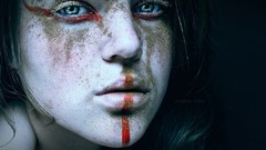 Woman dust face paint Hime