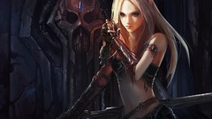 Woman elves drawings blondes world of warcraft artwork fantasy 