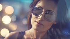 Woman evening sunglasses streets Alexander Tikhomirov Tikhomirov