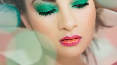 Woman eye make-up closed