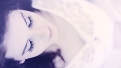 Woman eyelashes close-up faces closed eyes