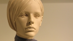 Woman eyes scarfs mannequin