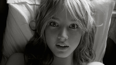 Woman eyes sleeping monochrome