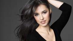 Woman faces Actress brunettes Simple Background Cristina Brondo