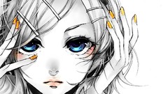 Woman faces anime girls vocaloid kagamine rin portraits 