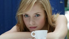 Woman faces blondes cups Fredrika Stahl