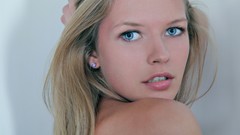 Woman faces blondes long hair blue eyes models portraits 