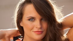 Woman faces blondes teal blue eyes arms raised Erotic Snap 