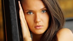 Woman faces blue eyes brunettes models Chantelle A