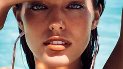 Woman faces blue eyes brunettes models emily didonato