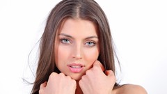 Woman faces blue eyes brunettes portraits Met-Art magazine 