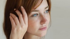 Woman faces blue eyes freckles redheads lenka