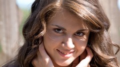 Woman faces brown eyes brunettes Astrud A