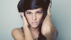 Woman faces brunettes models casey carlson Simple Background