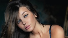 Woman faces brunettes models Daria Konovalova