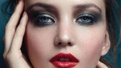 Woman faces brunettes models Nadine Ponce