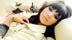 Woman faces brunettes piercings models straight bangs Hanna 