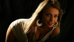 Woman faces earrings blondes models cleavage Katy N