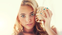 Woman faces eye contact