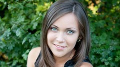 Woman faces green eyes brunettes models portraits Sophia E