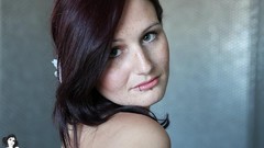 Woman faces lip piercing