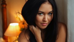 Woman faces long hair blue eyes brunettes models ukrainian Macy 