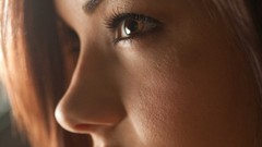 Woman faces long hair brunettes Elizabeth Marx Babes magazine