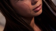 Woman faces long hair brunettes portraits pornstars Digital 