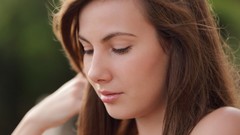 Woman faces looking down pleasure brunettes dreamy models X-Art 