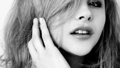 Woman faces monochrome Actress blondes chloë grace moretz 