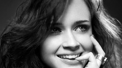 Woman faces monochrome alexis bledel biting finger