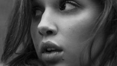Woman faces monochrome brunettes models Anais Pouliot
