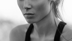 Woman faces monochrome grayscale Paulina Papierska