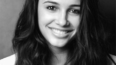 Woman faces monochrome smiling naomi scott brunettes dark eyes 