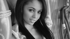 Woman faces monochrome Vanessa Morgan