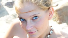 Woman faces outdoors blondes blue eyes Indiana A Indi