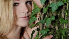 Woman faces outdoors blondes forests Met-Art magazine Cristal A