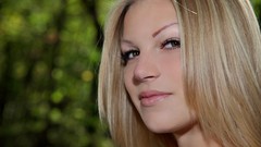 Woman faces outdoors blondes forests Met-Art magazine Cristal A